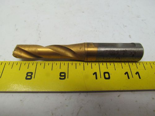 15/32&#034; tin coated carbide tipped Coolant Thru drill bit 1-1/2&#034; projection cut