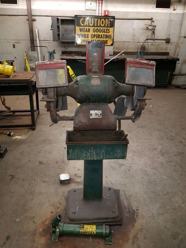 Stanley electric tool div. pedestal grinder 3 phase 1/2 hp 2- 6&#034; grind wheel for sale