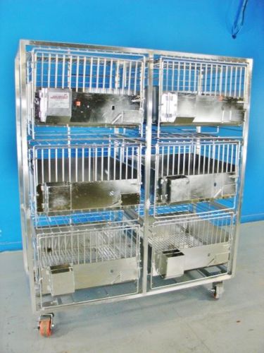 BREC R-230-23-S R210-23 Stainless Rabbit Ferret Caging 6 Housing Unit &amp; Cart