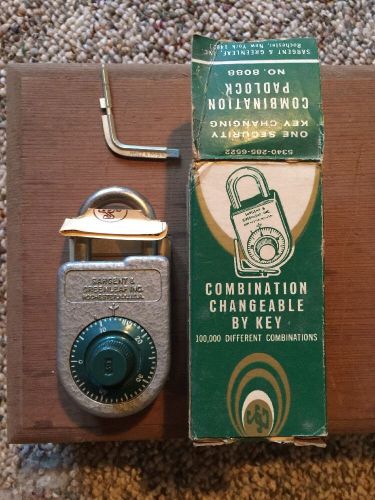 Vintage Sargent &amp; Greenleaf INC. 8088 Padlock With Key And Instructions (NEW)