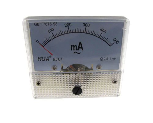 AC 0-500mA Analog Needle Panel AC Current Ammeter  85C1