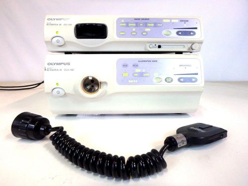 Olympus evis exera ii cv-180 &amp; clv-180 endoscopy system w/ videoscope cable for sale