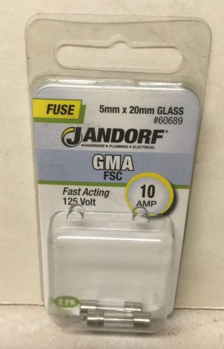 Lot of 3 new 2 packs jandorf 60687 gma fsc fast acting fuses 10 amp 125 volts(e8 for sale