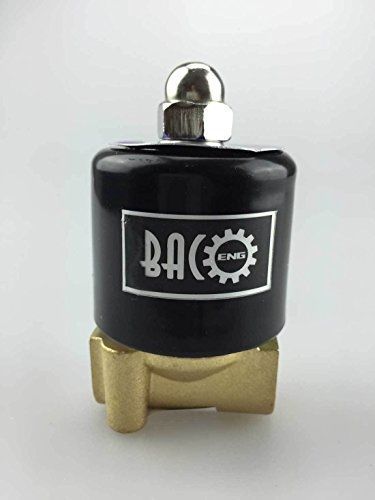 BACOENG 1/4&#034; AC110V Electric Solenoid Valve (NPT, Brass, Normally Closed)