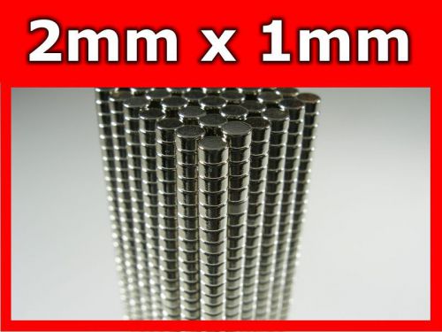 200 x Disc Rare Earth Neodymium Magnets N50 2mm x 1mm