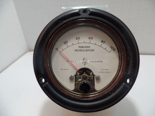 Vintage hewlett packard hp percent modulation panel meter 3.5&#034;dia 1.5&#034; deep for sale