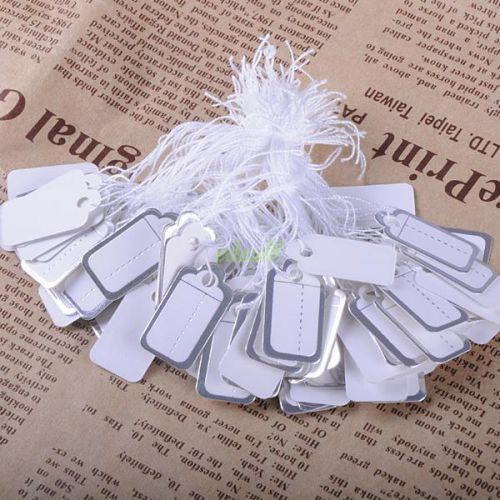500Pcs Pack Silvery And White Paper Retail Label Tie String Price Tags Labels 8