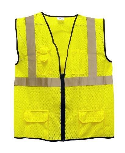 Sas safety 690-2210 ansi class-2 surveyor&#039;s vest yellow, x-large for sale