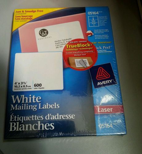 Avery White Mailing Labels 4&#034; X 3 1/3&#034;  Laser Qty 600 Labels