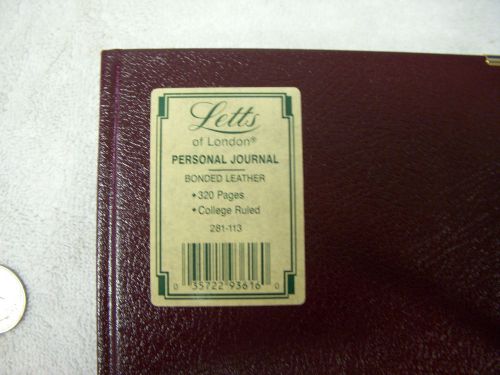 Letts Of London Bonded Brown Leather Personal Lined Journal 320 Pages 8 1/2&#034; x 6