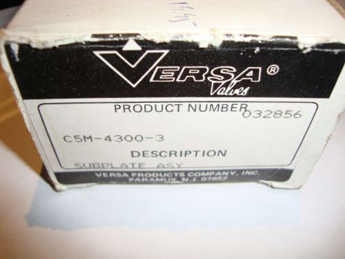 NEW VERSA PRODUCTS C5M-4300-3 VALVE SUPLATE ASSEMBLY
