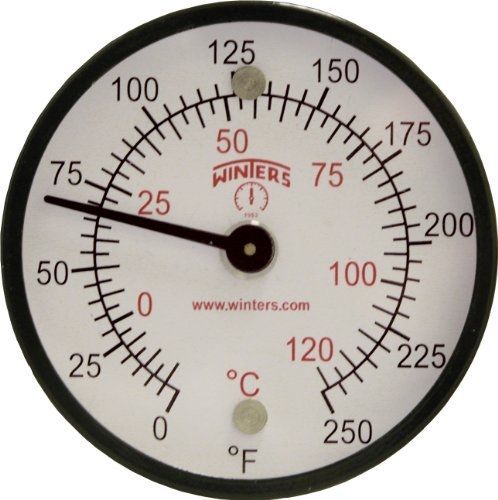 Winters TMT Series Steel Dual scale Surface Magnet Thermometer, 2&#034; Dial Display,