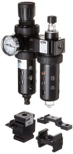 Parker 15H12A18A2NEC Two-Unit Combo Compressed Air Filter/Regulator/Lubricator,