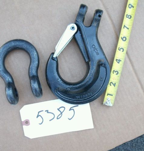2 pcs safety lifting rigging hook winner dewag khs13 and 3/4 ton  chicago clevis for sale