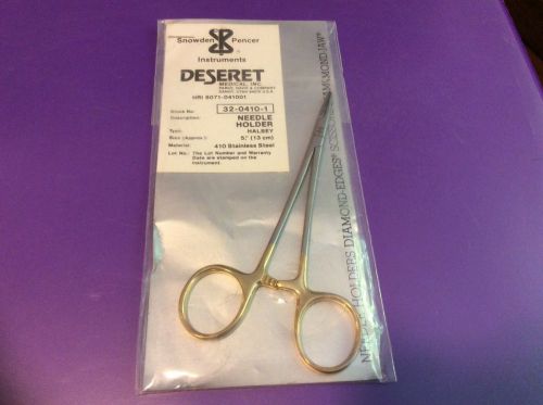 Snowden Pencer Halsey 5&#034; Diamond Edged Needle Holder New in Package Deseret Med