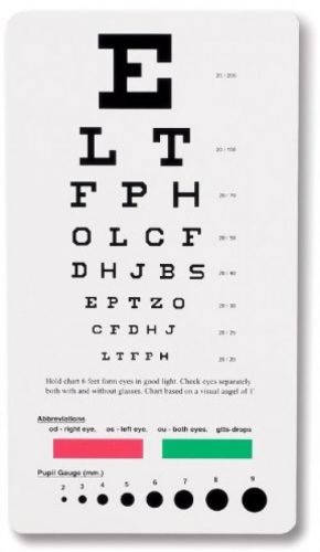 Eye chart snellen pocket exam vision medical test projector measuring devices for sale
