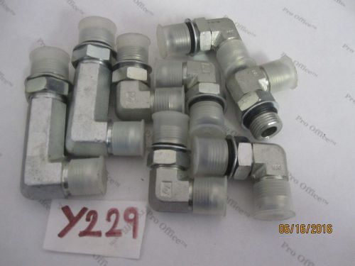 Lot of 8: 3/4&#034; x 45° sae flare male to 5/8&#039;&#039; or 1/2&#039;&#039; sae orb male 90° elbow for sale