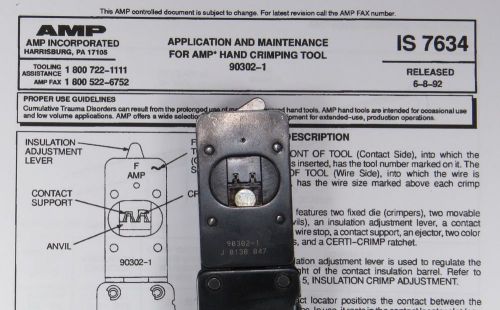 AMP 90302-1, Type F, Hand Crimp Tool, For AMPLIMITE Contacts 28-20 AWG