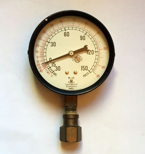 Vintage MARSH INSTRUMENT Pressure Gauge R-12 5801 • 30 - 150 Industrial USA