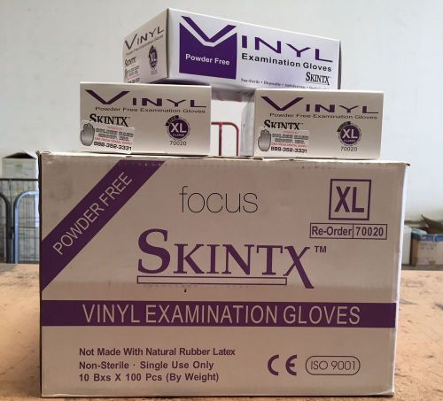 10 Boxes Skintx Premium Vinyl Examination Gloves Powder Free - XL