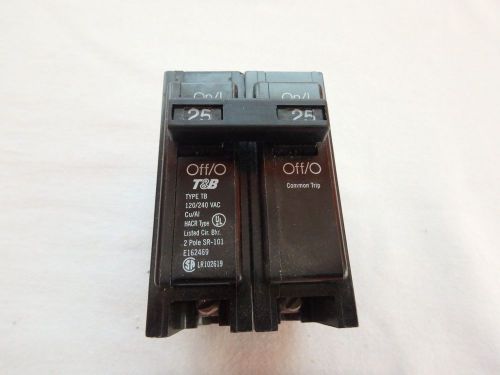 Thomas and betts tb225 circuit breaker type tb 2 pole 25 amp hacr style new each for sale