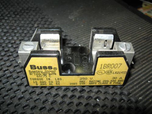 Buss Fuse Holder, # 1BR007, 250V, 30A, Used, Warranty