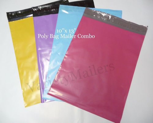 32 POLY BAG 10&#034;x13&#034; POSTAL MAILING ENVELOPE COMBO SELF-SEALING ~ 4 COLORS ~