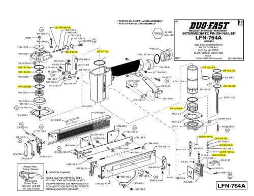 Duo-Fast Stapler LFN-764 O-ring kit