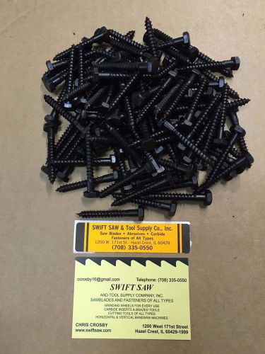 100pcs: 5/16 x 2-1/2&#034; hex head lag screws bolts black oxide coated brand new for sale