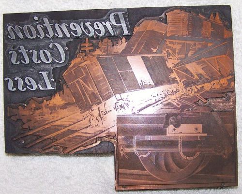 Large Printing Plate - Train Wreck - &#034;Prevention Costs Less&#034; - LOOK!!!