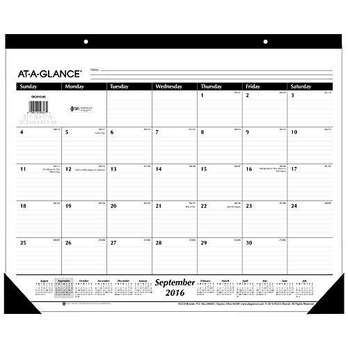 At-A-Glance AT-A-GLANCE Academic Year Monthly Desk Pad Calendar, September 2016
