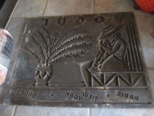 Vintag Metal VOGUE Paris NEW YORK London Printing DIE Transfer STAMP PRESS Plate