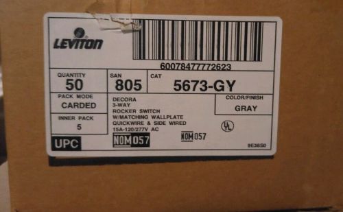 Leviton 5673-GY Decora 3 Way Rocker Switch  Lot of 50