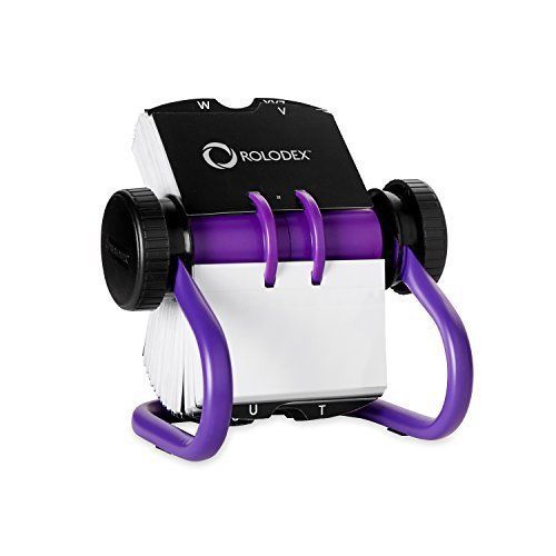 NEW Rolodex Open Rotary Business Card File 200-Card Purple | Free Shipping