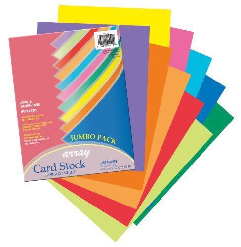 Pacon Card Stock, 8 1/2 inches by 11 inches, Colorful Assortment, 250 Sheets