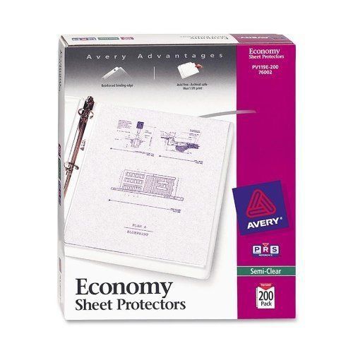Economy Semi-Clear Sheet Protectors, Acid Free by Avery - Clear, Box of 200