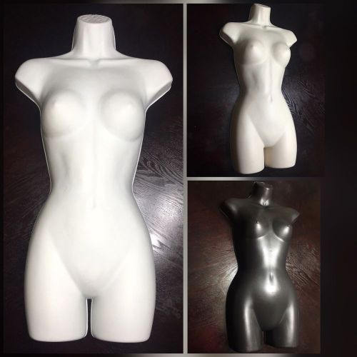 Set Of 3 Female Half Body Form Plastic Mannequin
