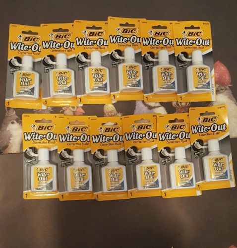 (12 Pack) Bic Wite Out Correction Fluid new free shipping
