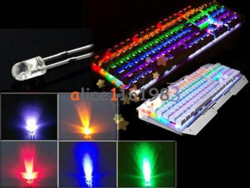 10PCS 8MM Straw Hat 0.5W LED Light Emitting Diode White Red Green Blue Yellow