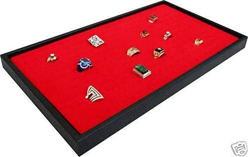 144 RED RING JEWELRY DISPLAY CASE ORGNIZER INSERT NEW