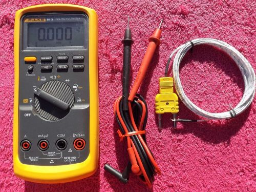 FLUKE 87V *NEAR MINT!* TRUE RMS INDUSTRIAL MULTIMETER!  EVEN READS TEMPERATURE!