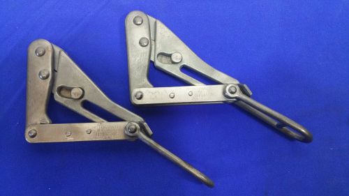 LOT OF (2) M. KLEIN &amp; SONS 1613-30 CABLE WIRE PULLER GRIP LINEMEN TOOLS 1500 LB