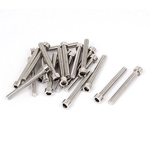 Uxcell m6x50mm stainless steel hex socket head cap screws bolts din 912 20pcs for sale