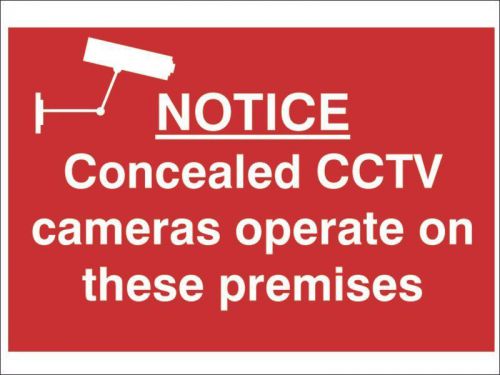 Scan - Notice Concealed CCTV Cameras Operate On These Premises - PVC 300 x 200mm