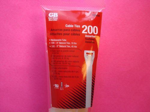 100 8&#034; 100 4&#034; gardner bender nylon cable zip ties wire hose recloseable tube for sale