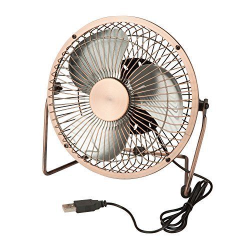 Honey-can-do ofc-04475 compact usb powered desk fan, 6 x 4.5 x 6, bronze for sale