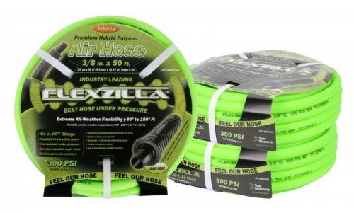 Legacy HFZ3850YW2 Flexzilla 3/8 by 50 Zilla Green Air Hose with 1/4 Ends