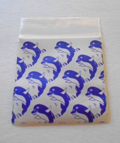 200 Purple (Happy Dolphins) 1.5x1.5 Small Baggies, Rave (1515) Tiny Ziplock Bags