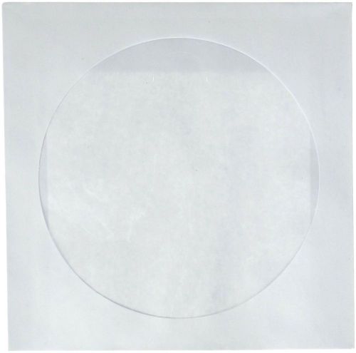 1000 Pack White CD/DVD White Paper Sleeves Cover with Flap &amp; Clear Window