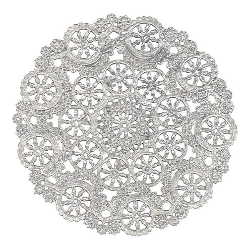 Royal Lace Round Foil Doilies, 4-Inch, Silver, Pack of 24 (B26502)